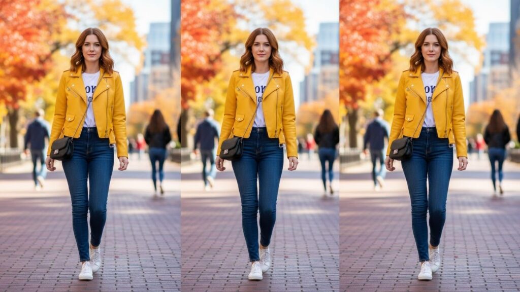 15 Yellow Leather Jacket Outfit Ideas