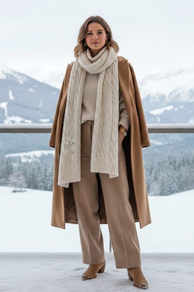 15. Layered Neutral Look With Accessories