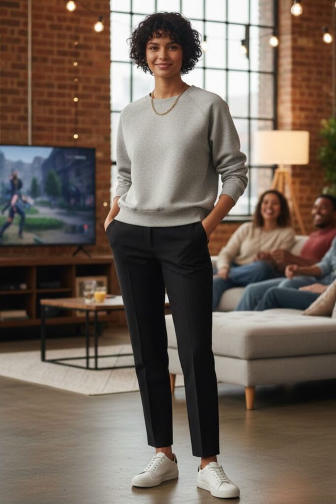 5. Sweatshirt With Tailored Pants