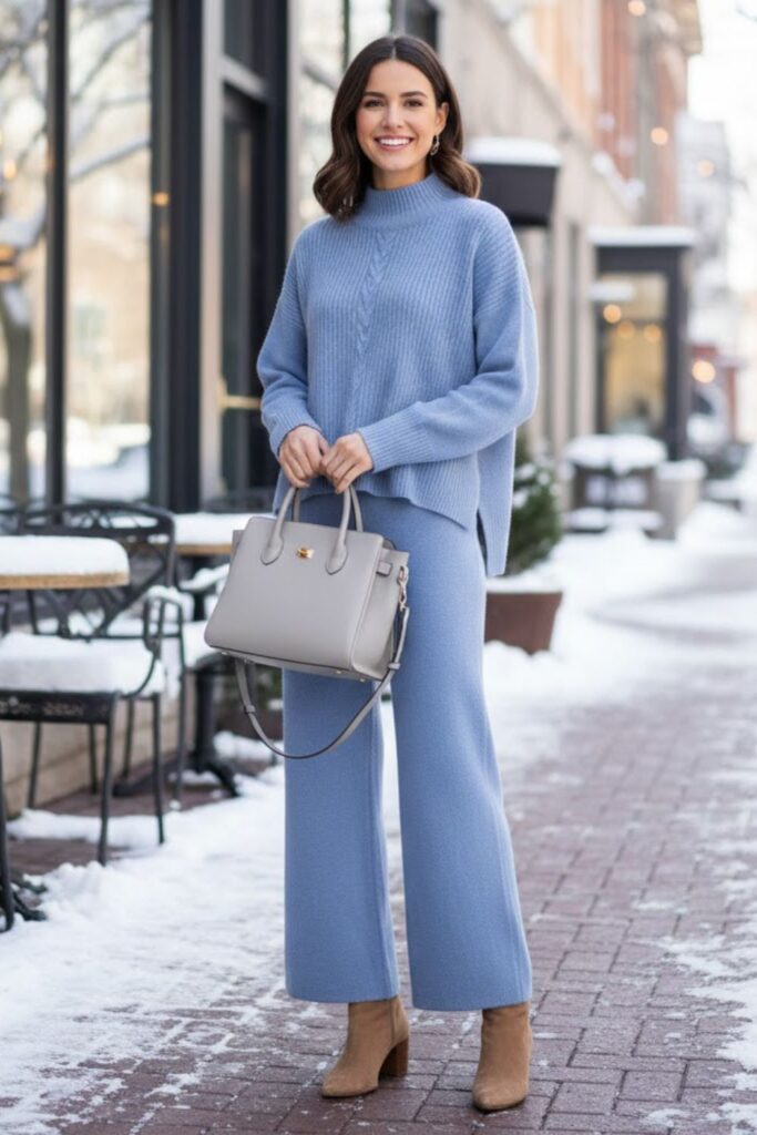 6. Knit Set With Neutral Accessories