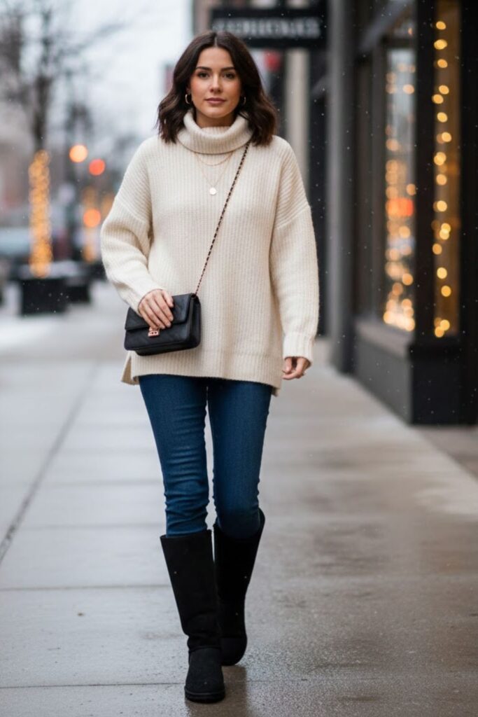 1. Classic Skinny Jeans and Sweater
