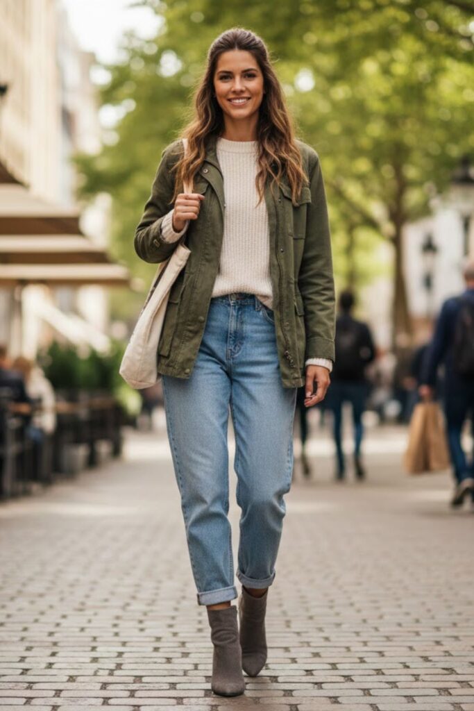 10. Grey Suede Boots with Relaxed Weekend Wear