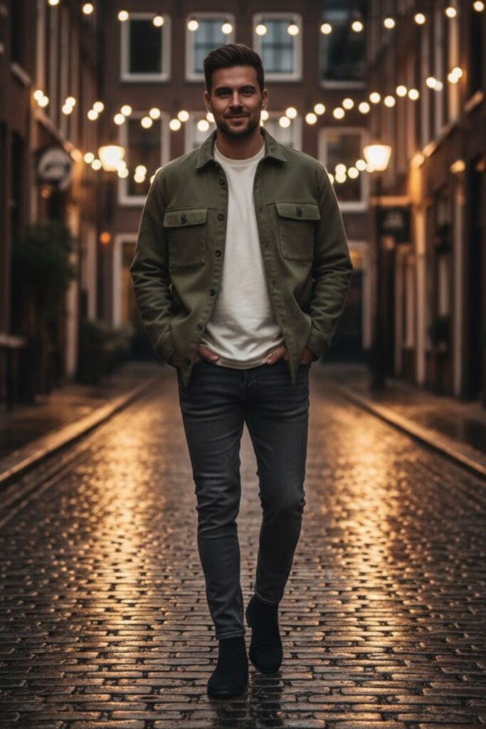 10. Layered Outfit with Overshirt