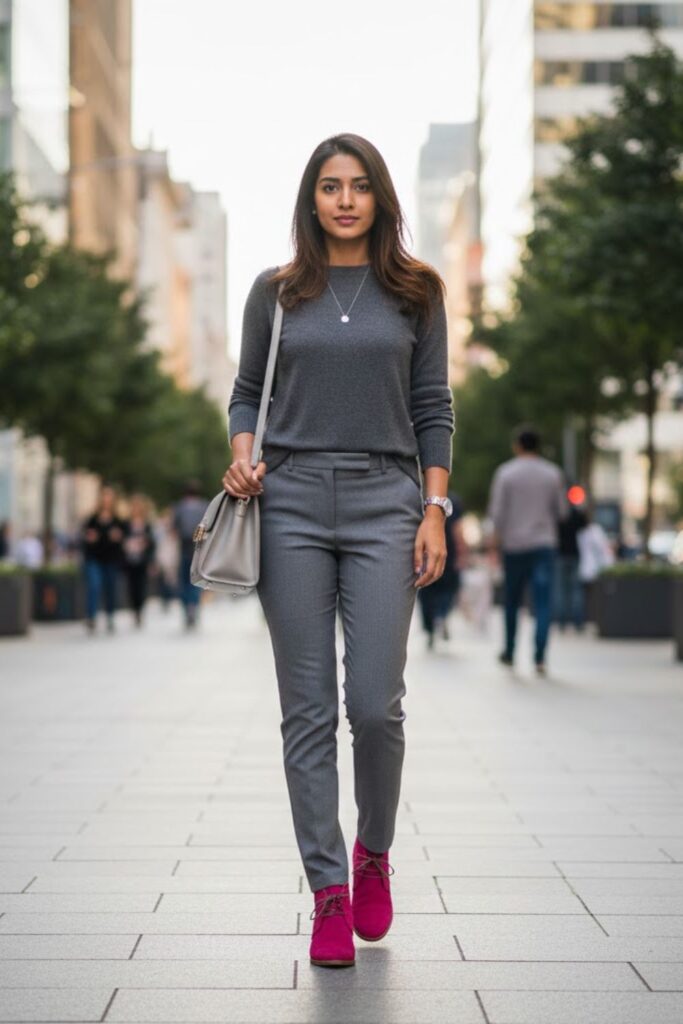 11. Grey-toned minimalist outfit
