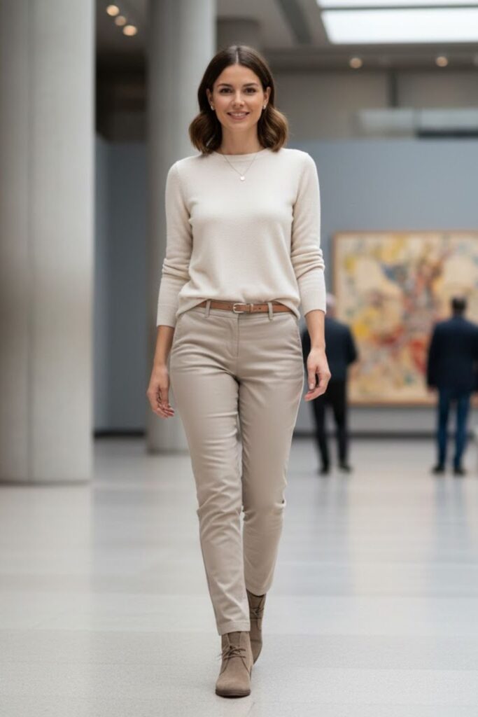13. Monochrome neutral outfit