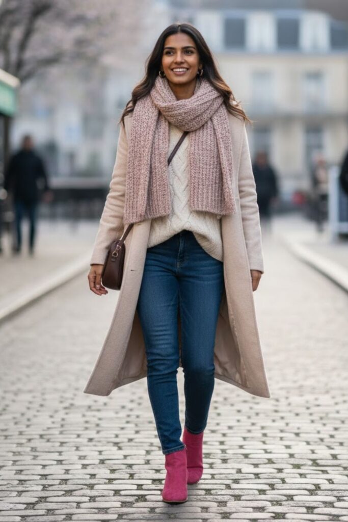 14. Cozy winter layering with knits