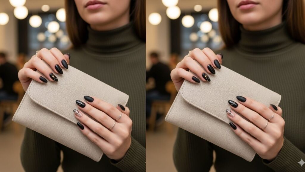 15 Black Almond Nail Designs for Elegant, Trendy Everyday Style