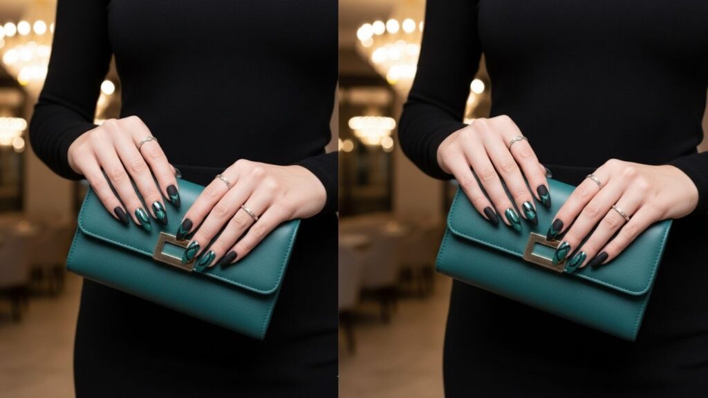 15 Black And Teal Nail Designs That Elevate Every Outfit Style