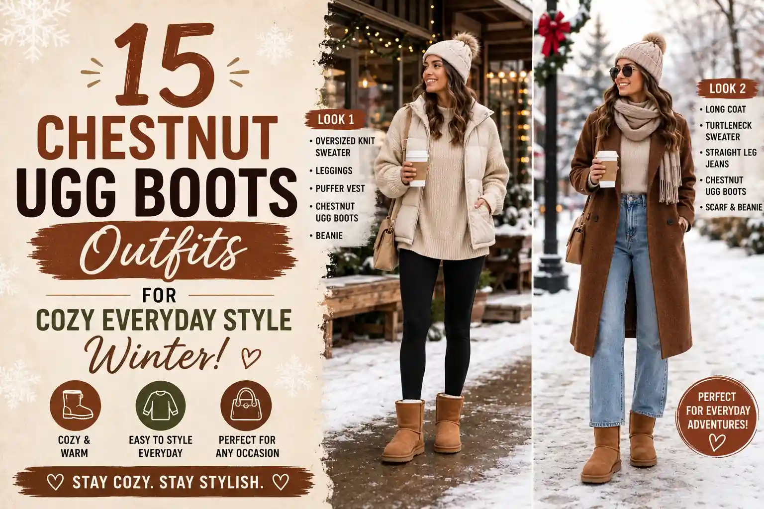 15 Chestnut UGG Boots Outfits for Cozy Everyday Style Winter!