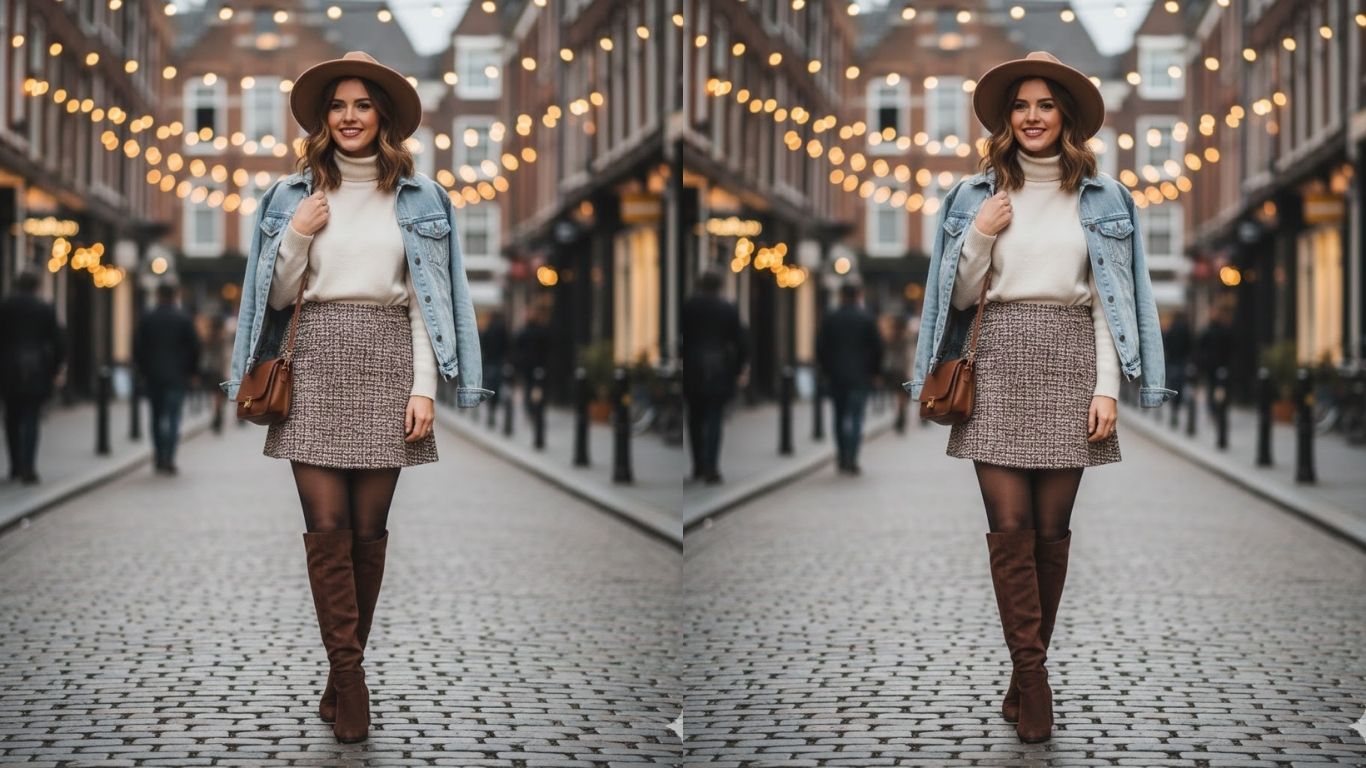15 Skirt And Knee High Boots Outfits For Stylish Everyday Wear