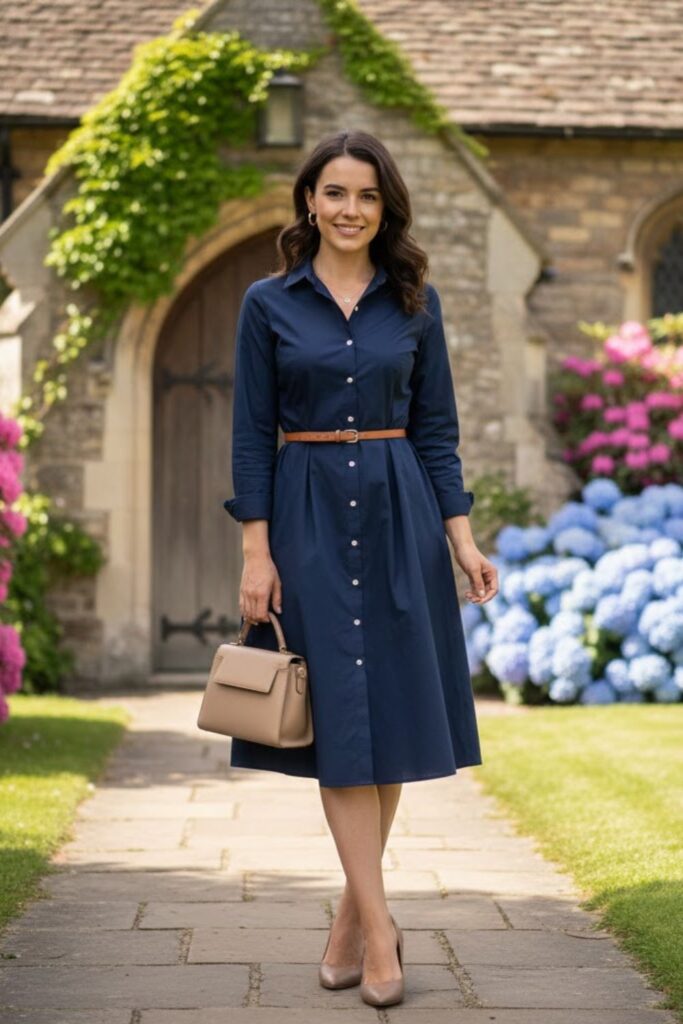 4. Shirt Dress with Defined Waist
