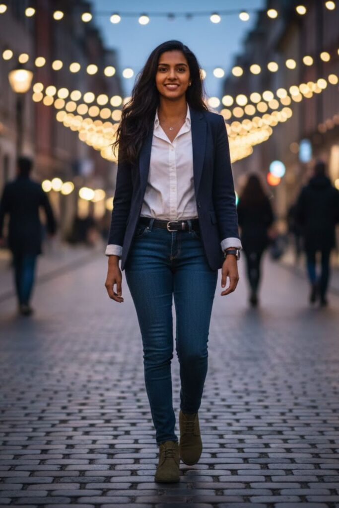 4. Smart casual blazer styling