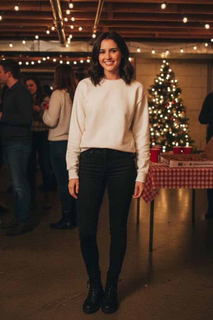 5. Crewneck Sweatshirt With Black Jeans
