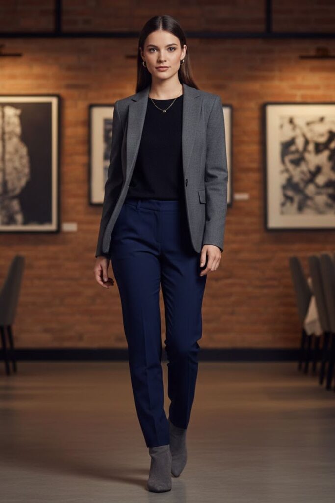 5. Grey Suede Boots Outfit for Smart Casual Evenings