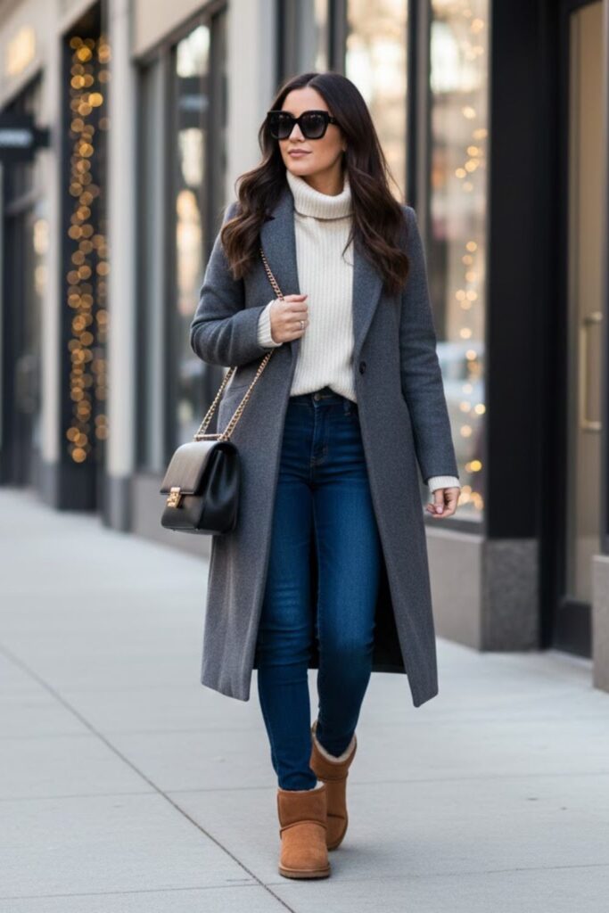 5. Long Coat and Skinny Jeans