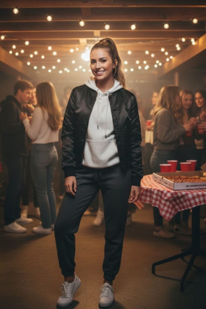 7. Bomber Jacket With Hoodie And Joggers