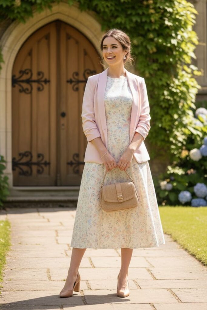 7. Lightweight Blazer with Dress