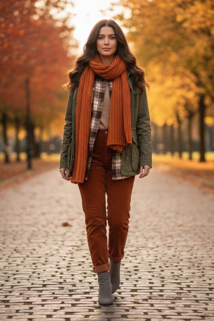 8. Grey Suede Boots with Autumn Layers