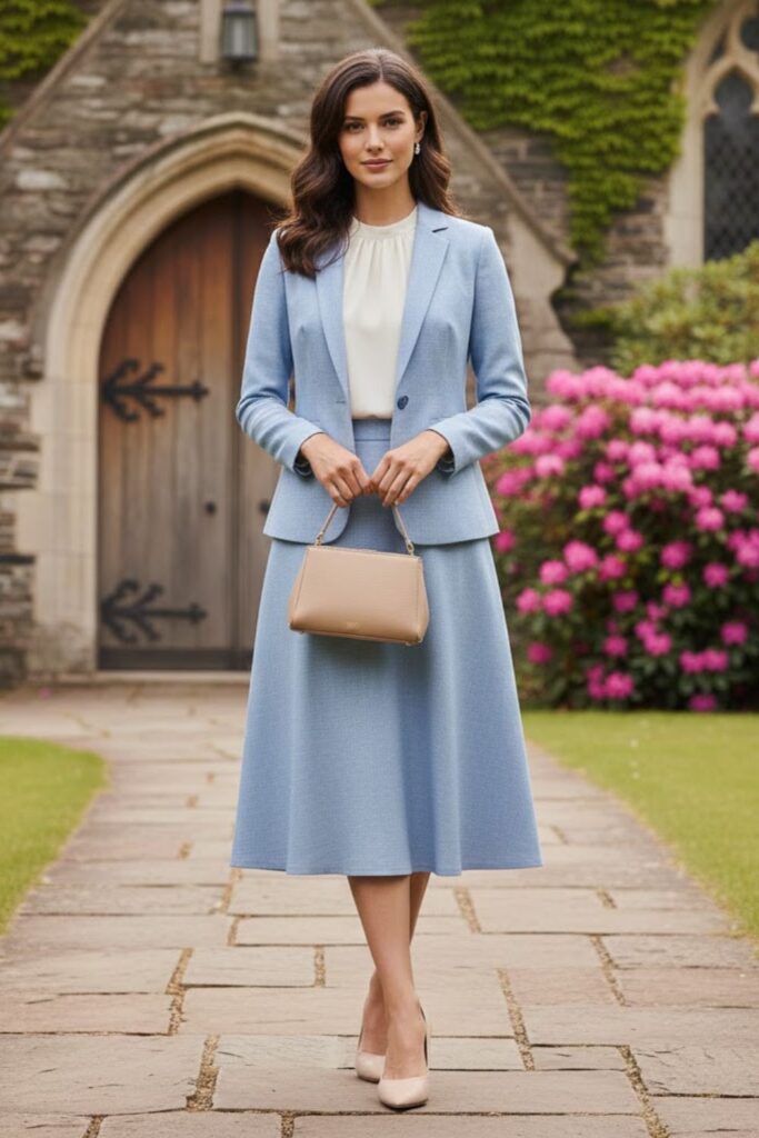 9. Skirt Suit with Light Fabric