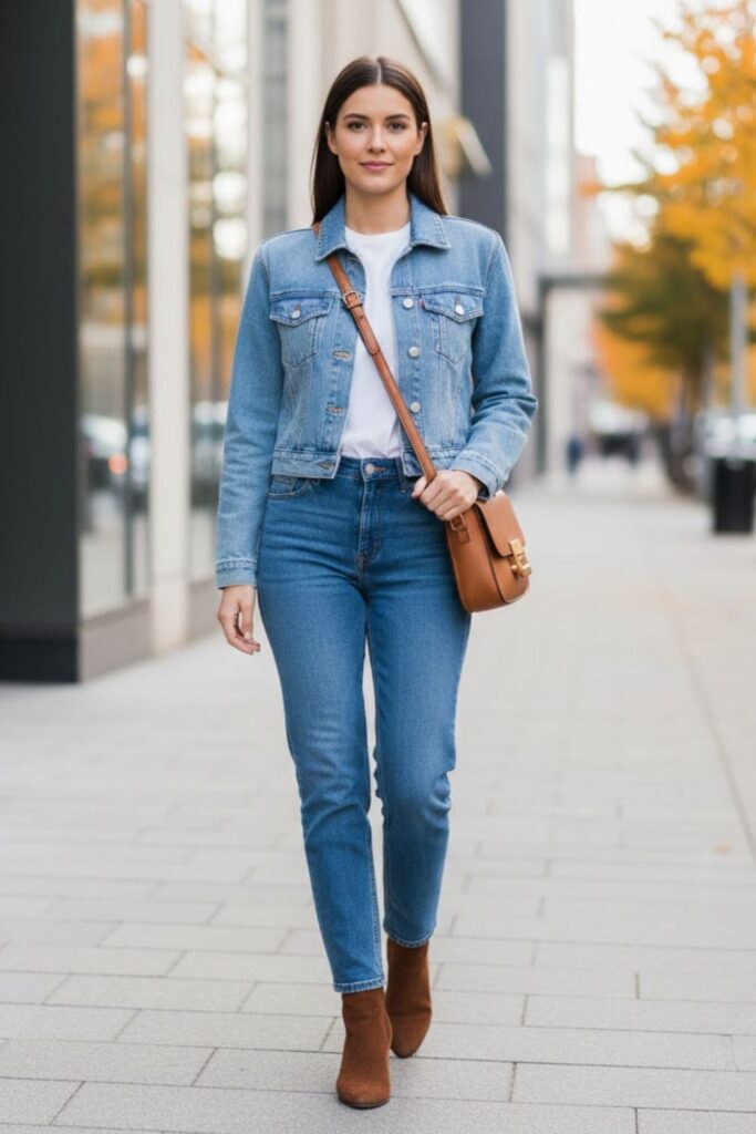 9. Suede Boots with Cropped Jacket and Jeans