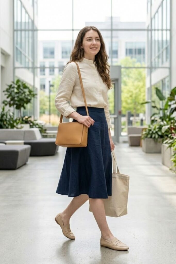 12. Blouse with A-Line Skirt
