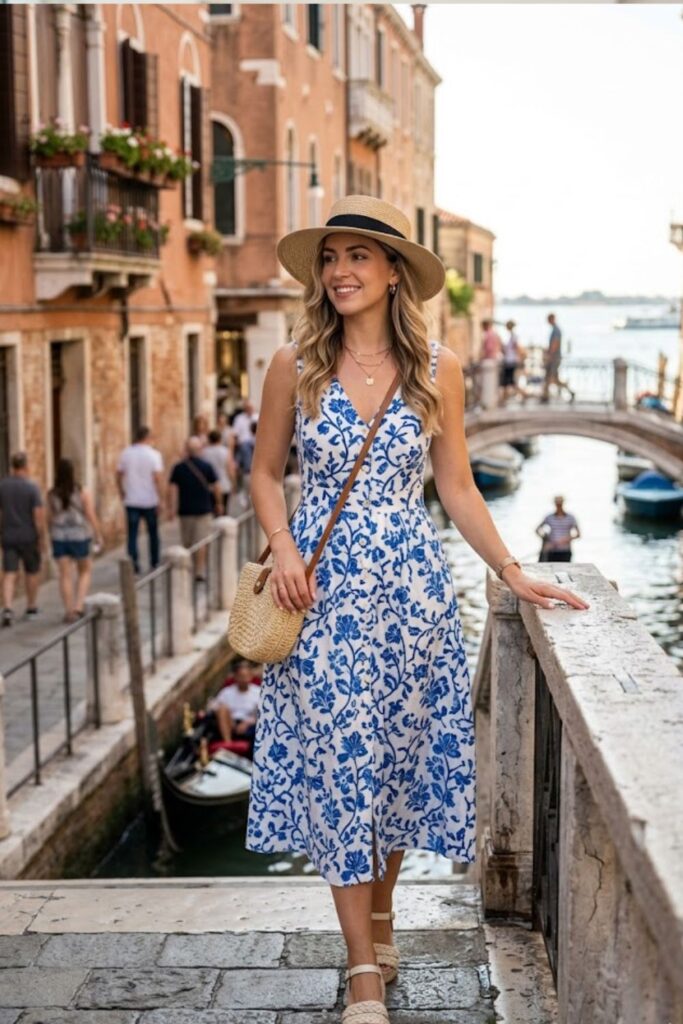 2. Breezy Sundress with Espadrille Sandals