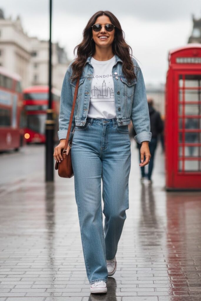 5. Wide Leg Jeans With Graphic Tee