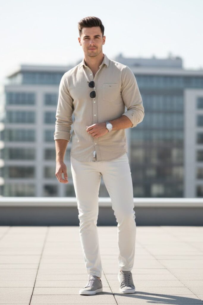 9. Monochrome Outfit in Light Tones