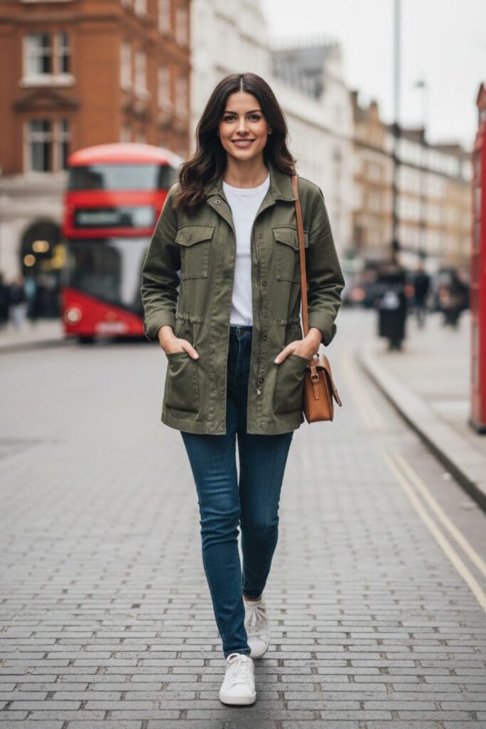9. Utility Jacket with Slim Jeans