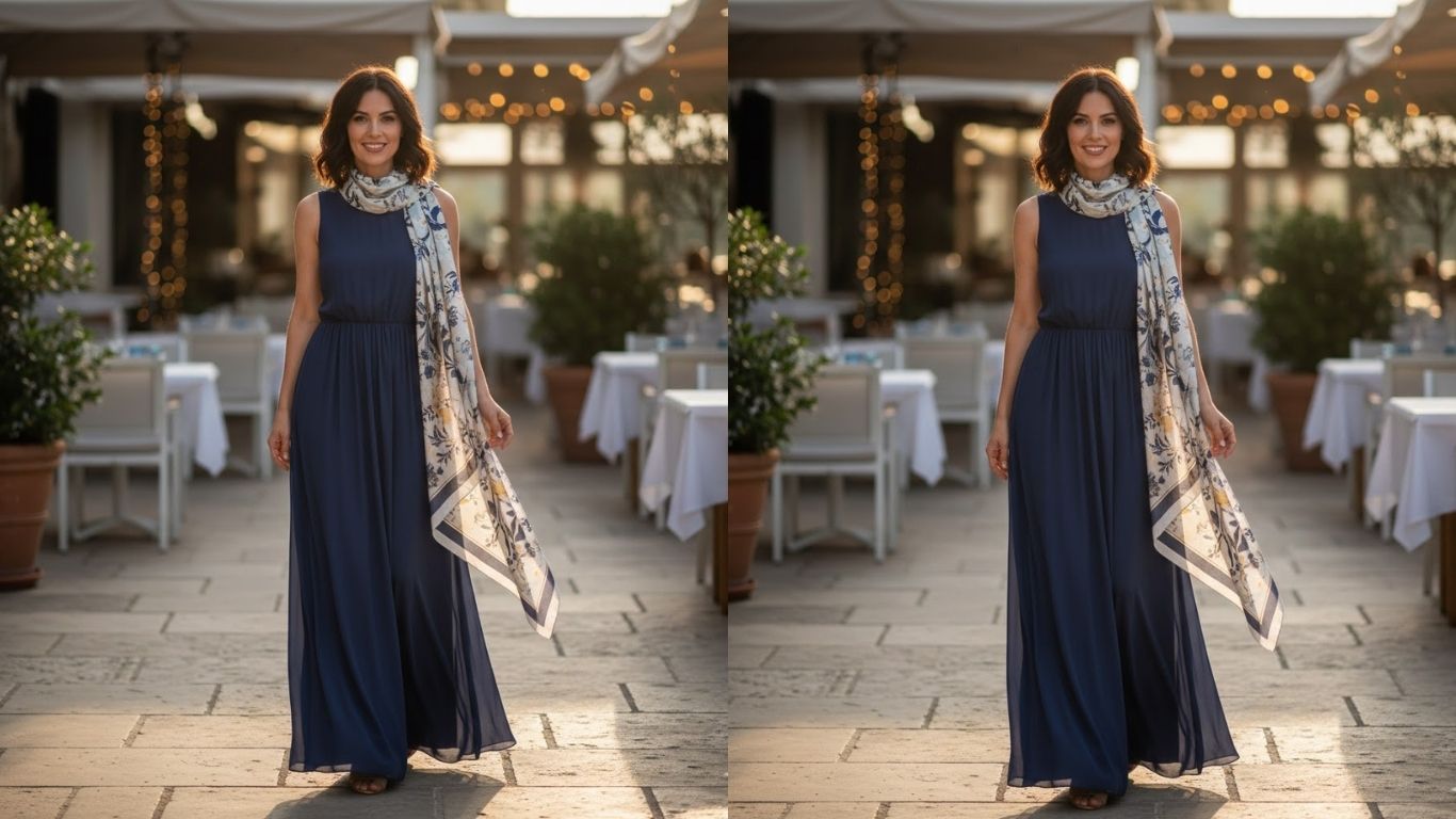 How to Wear a Scarf with a Sleeveless Dress for Elegant Style