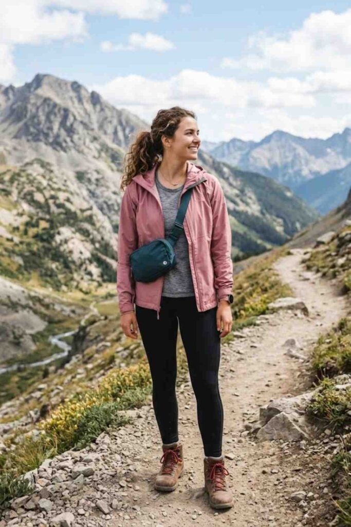 1. Hiking Jacket with Leggings and Boots