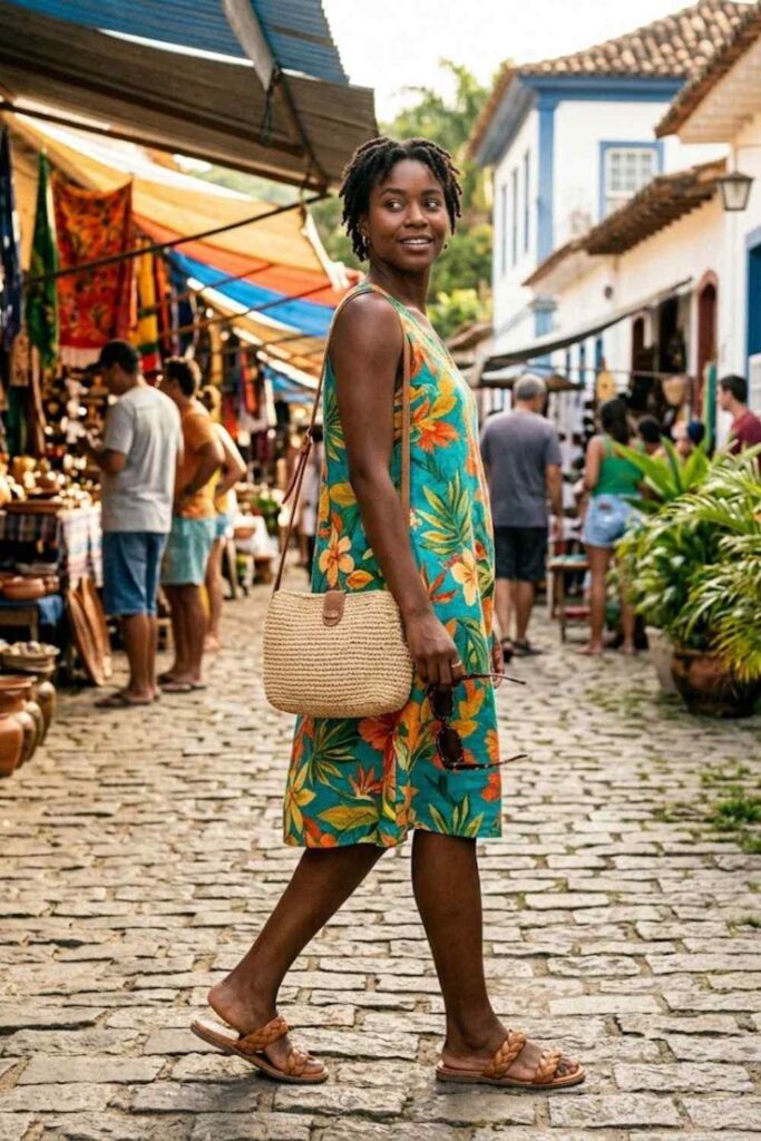 1. Linen Sundress With Sandals