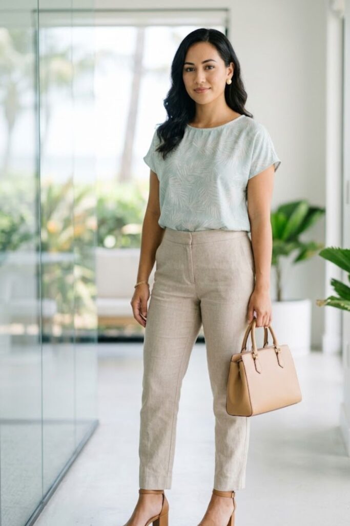 1. Linen Trousers With Blouse