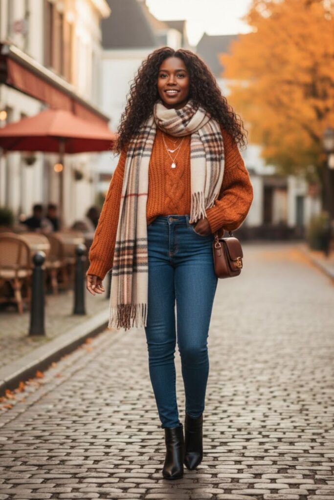 1. Oversized Sweater with Skinny Jeans and Ankle Boots