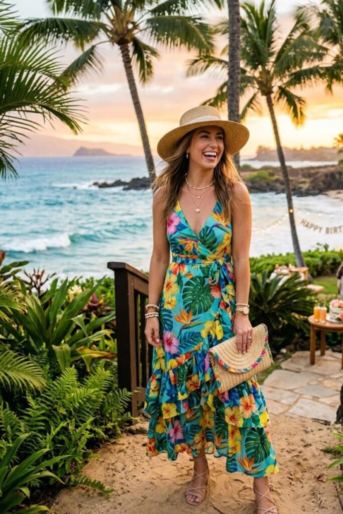 1. Tropical Maxi Dress