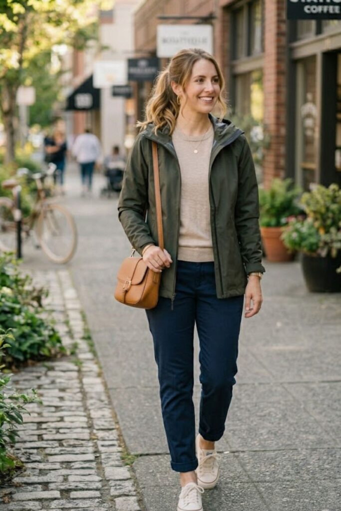1. Waterproof Jacket with Chinos