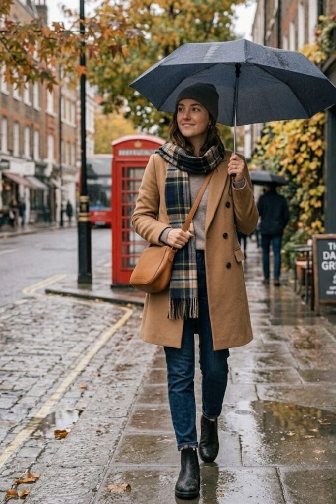1. Wool Coat with Skinny Jeans
