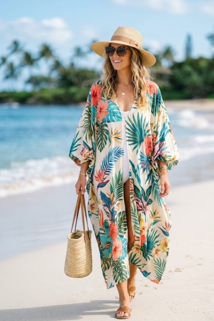 10. Beach Cover-Up Kaftan Outfit