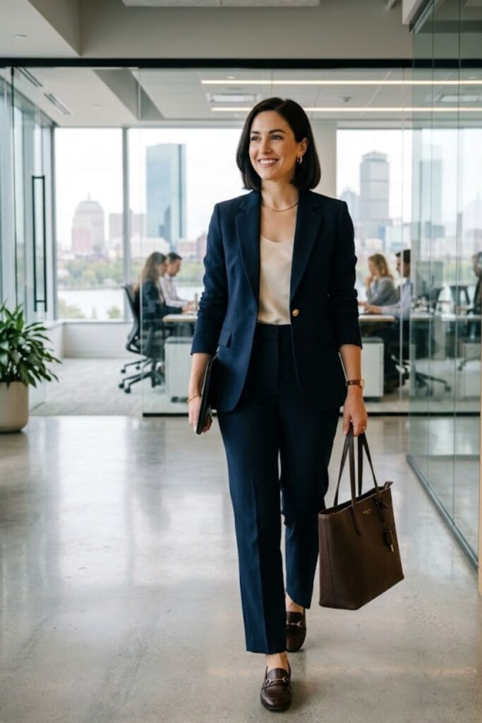 10. Blazer Over Dress Pants With Shell Top