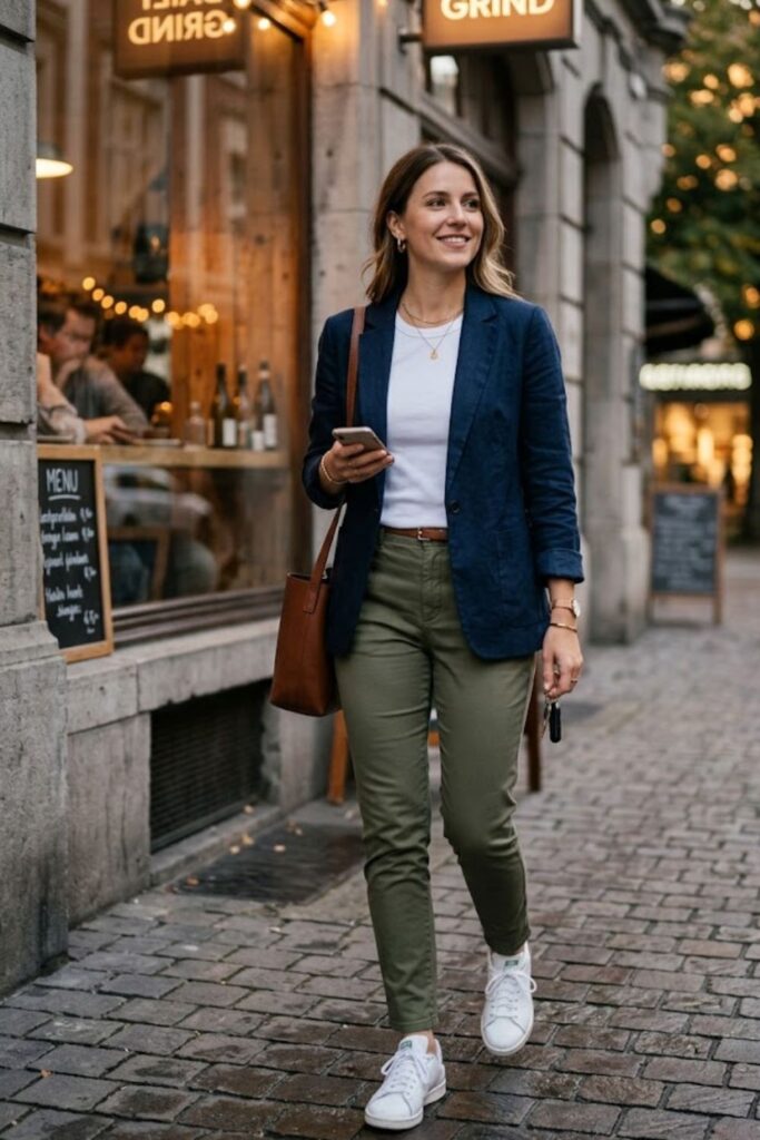 10. Casual Blazer with T-Shirt