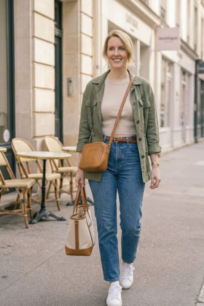 10. Crop Top with High-Waisted Jeans