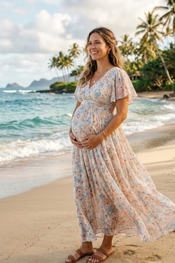 10. Empire Waist Maternity Dress
