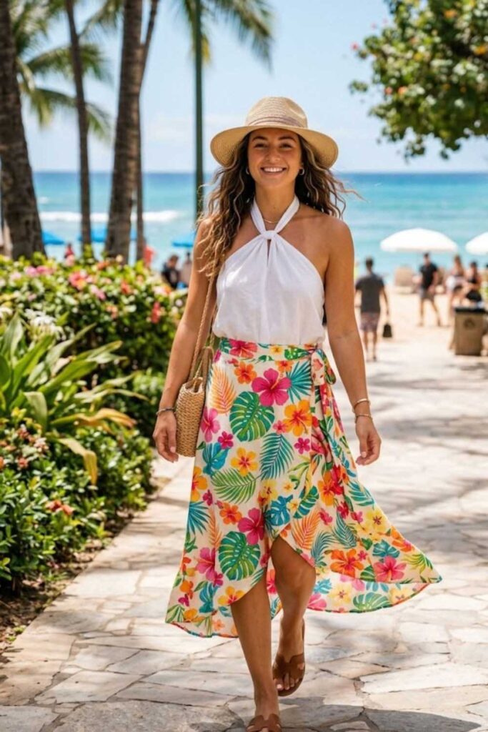 10. Halter Neck Top with Skirt
