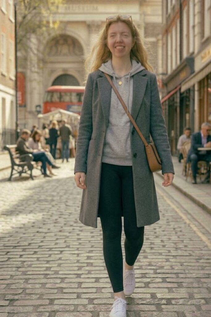 Hoodie with Tailored Coat and Leggings