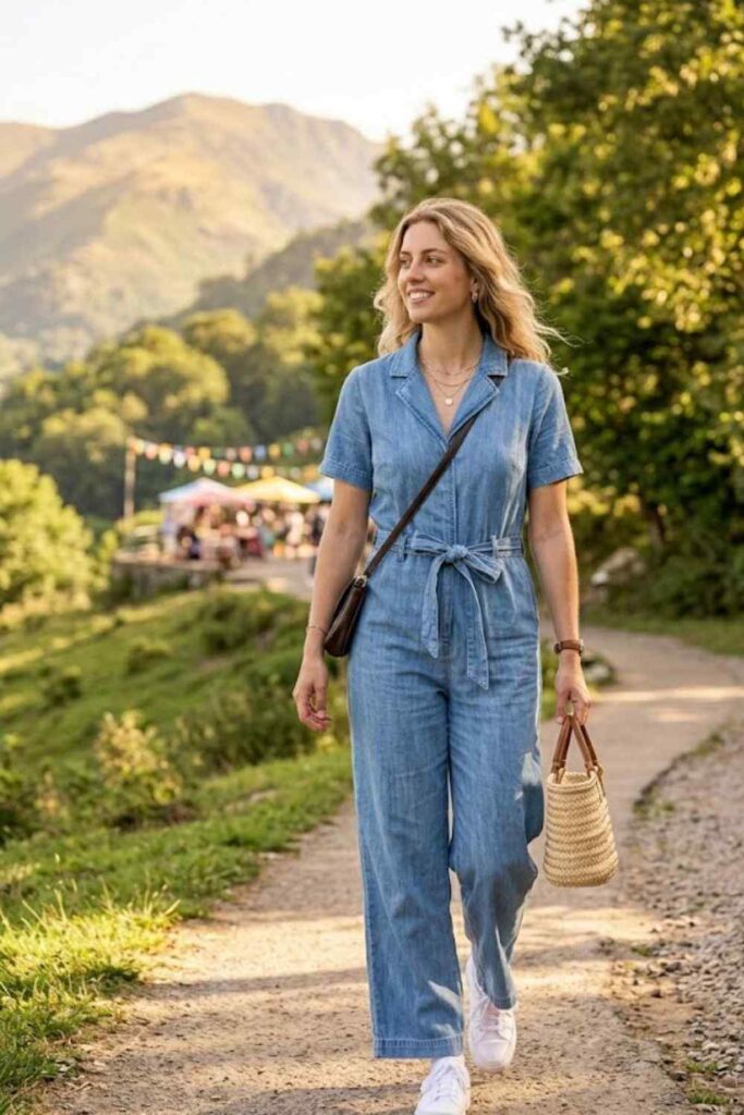 10. Jumpsuit with Sneakers