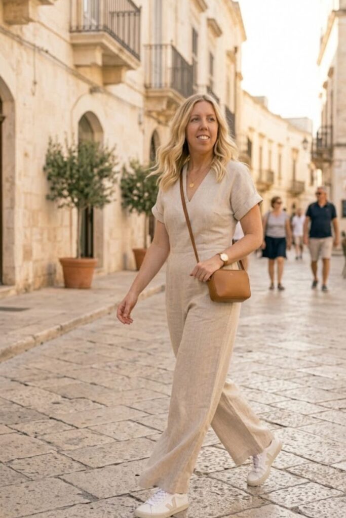 10. Jumpsuit with Sneakers