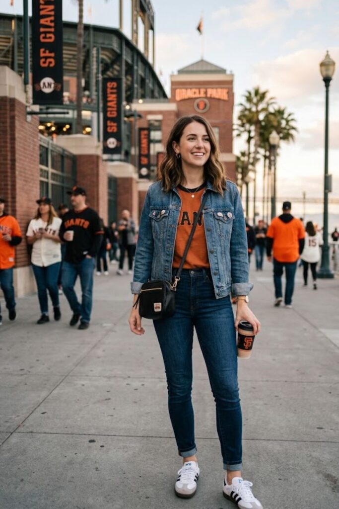 10. Layered Tee With Denim Jacket