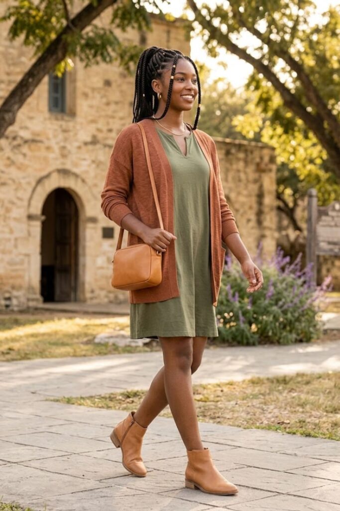 10. Lightweight Cardigan with Dress