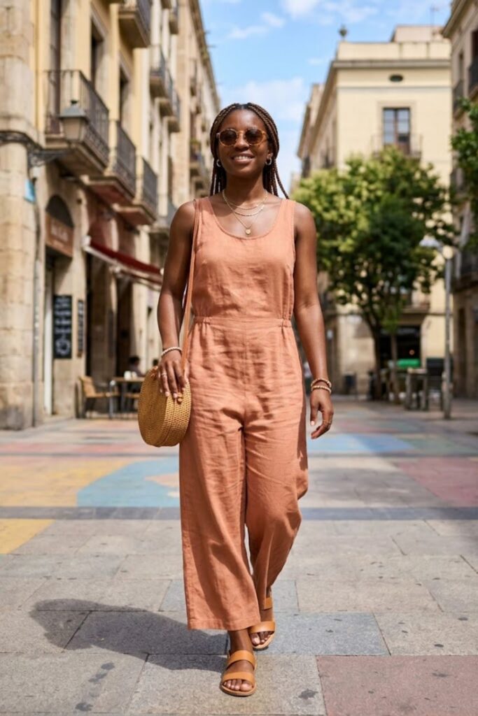 10. Lightweight Jumpsuit With Sandals
