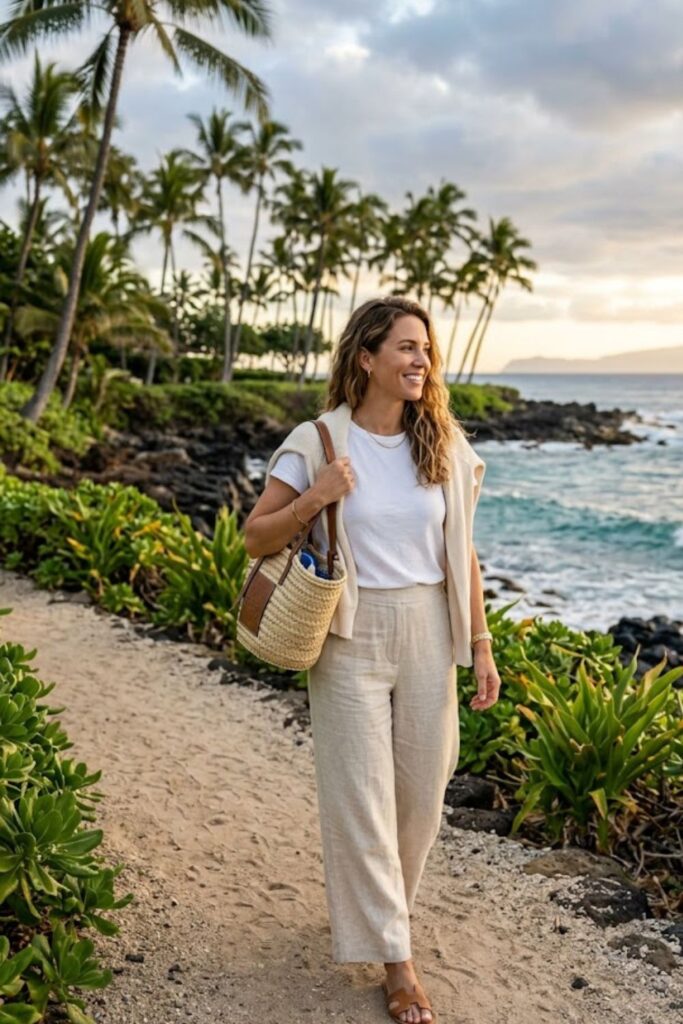 10. Linen Pants With Relaxed Tee